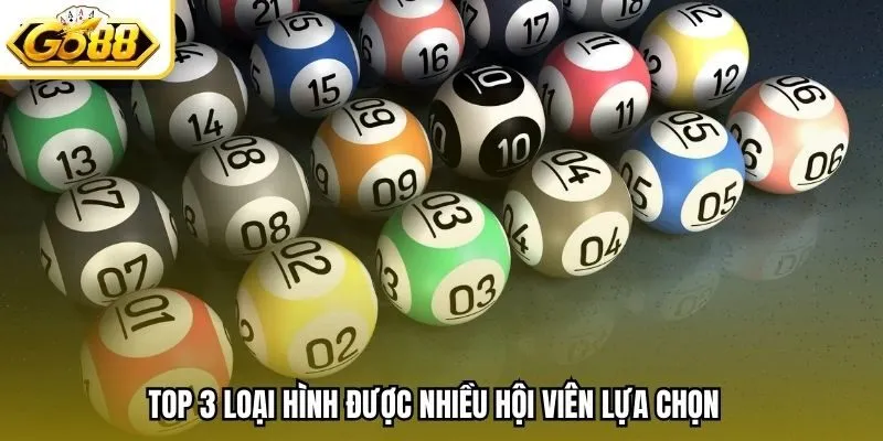 Top 3 loại hình được nhiều hội viên lựa chọn  